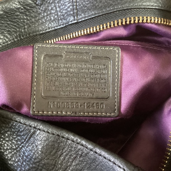 Beautiful Authentic Coach Black Pebbled Leather Satchel Shoulder Carry Handbag - Picture 8 of 12